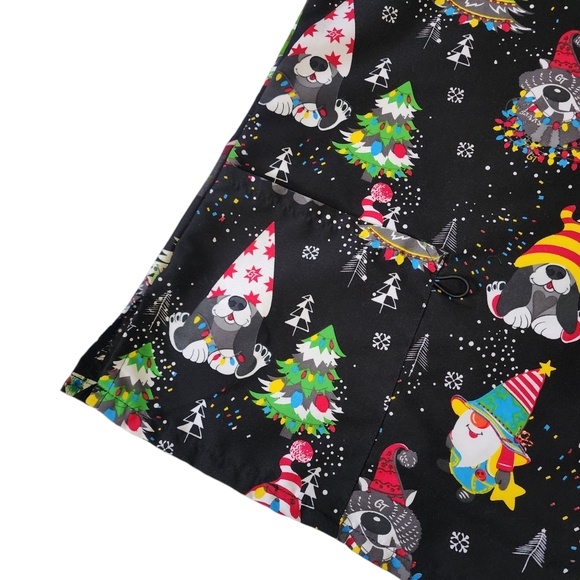 Gabby Brooke Dog Holiday Scrub Top Sz L - Picture 3 of 6